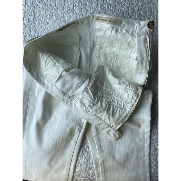 Pilcro Anthropologie High Rise Cropped White Denim Jeans Side Zip Size 30 NWT - Picture 7 of 14